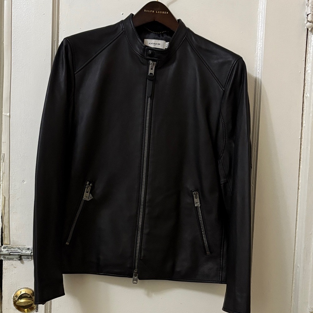 COACH Sleek Black Leather Jacket